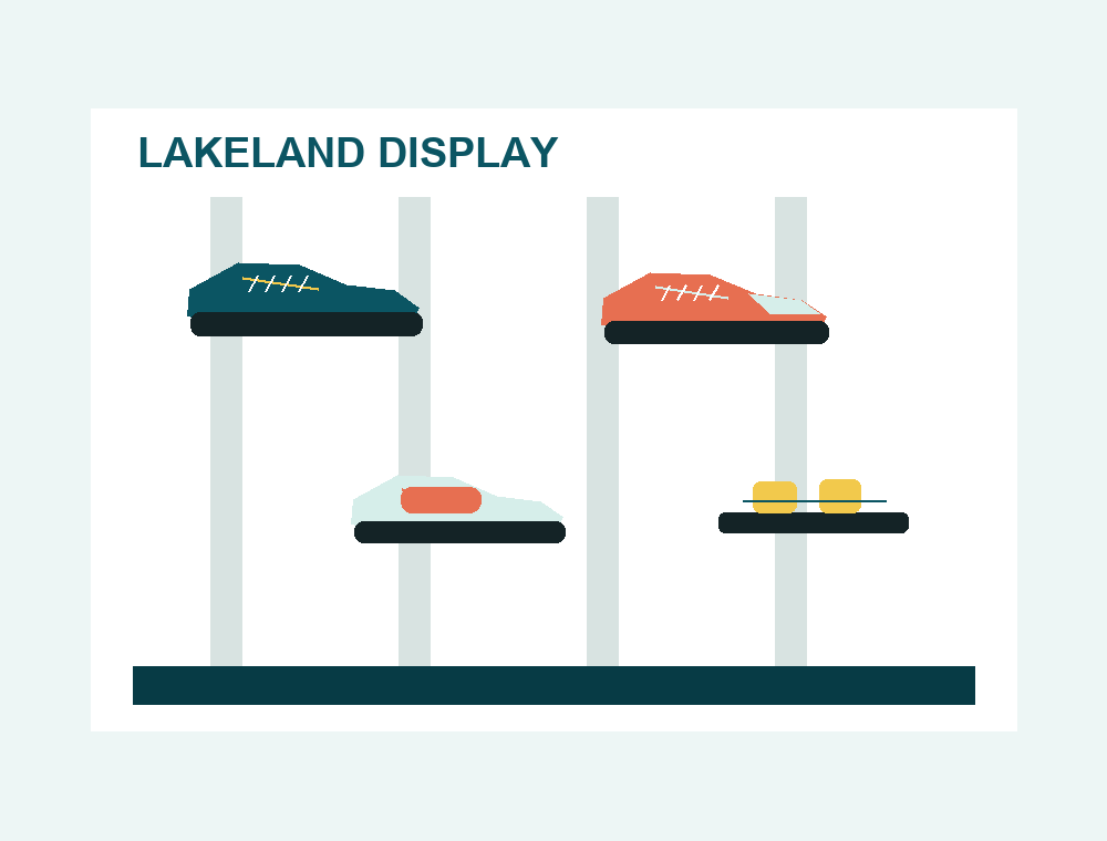 Graphic footwear retail display