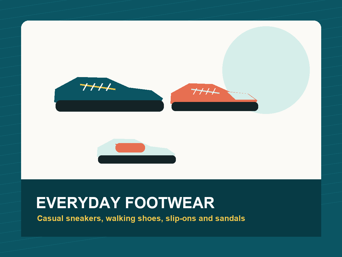 Illustrated selection of casual footwear